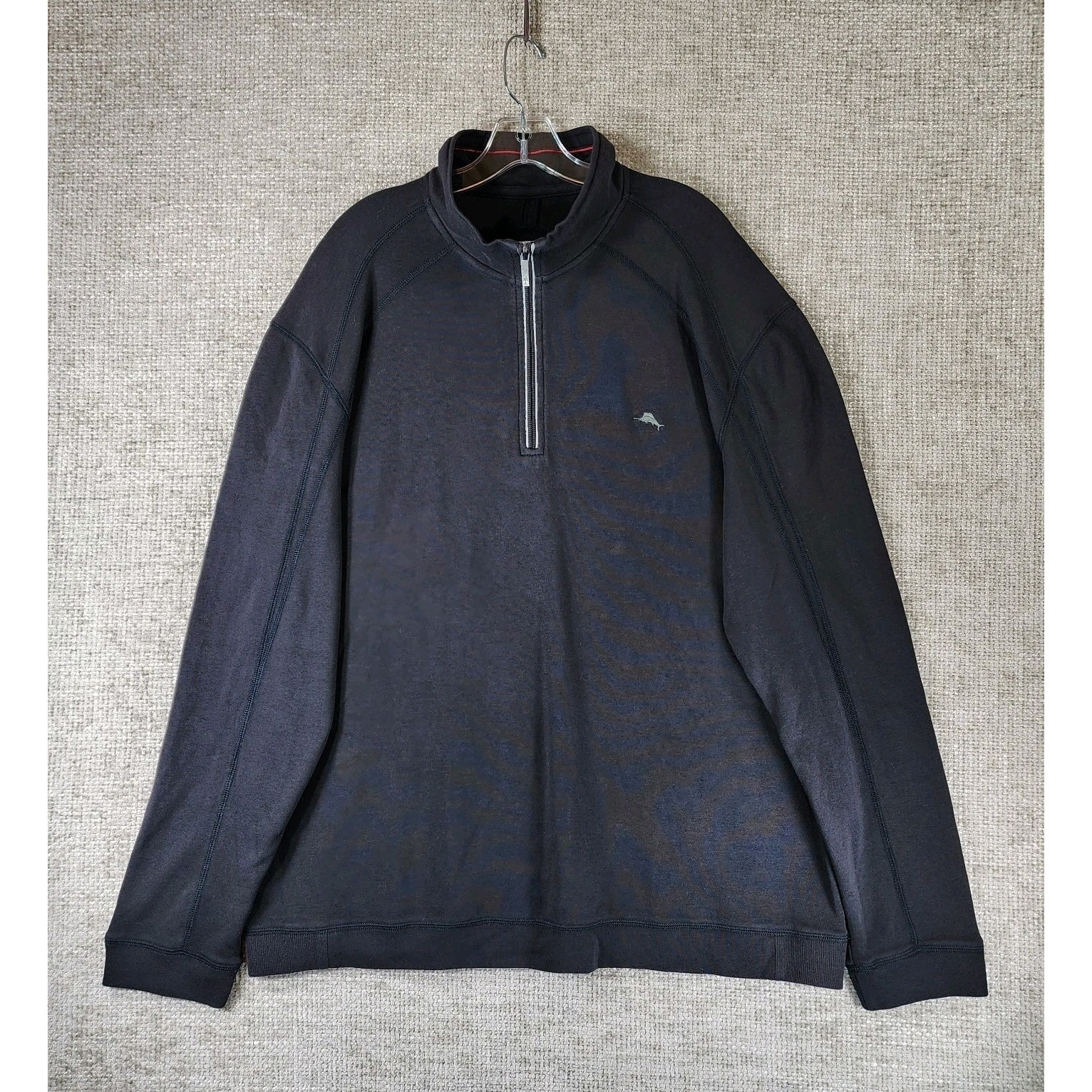 Tommy Bahama Halftime Half Zip Pullover Sweater Mens Xxl Black Pima Cotton Nwt